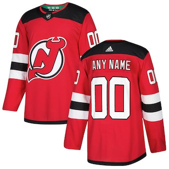 NHL Men adidas New Jersey Devils Red Authentic  Customized Jersey->customized nhl jersey->Custom Jersey